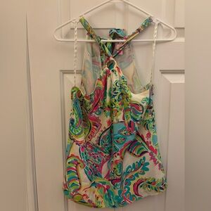 Lilly Pulitzer Multicolor Paisley Tie-Back Camisole 100% Silk
